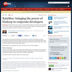 RainStor: bringing the power of Hadoop to corporate developers