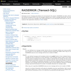 RAISERROR (Transact-SQL)