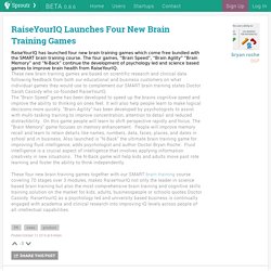 Sproutr - RaiseYourIQ Launches Four New Brain Training Games