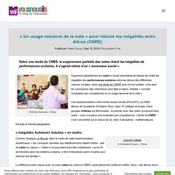 "Un usage raisonné de la note" pour réduire les inégalités entre élèves (CNRS)