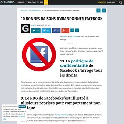 10 bonnes raisons d’abandonner Facebook - Gizmodo -