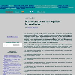Dix raisons de ne pas légaliser la prostitution