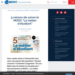 5 raisons de suivre le MOOC “Le métier d’étudiant”