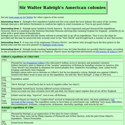 Sir Walter Raleigh - American colonies