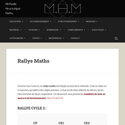Rallye Maths – La Méthode Heuristique de mathématiques