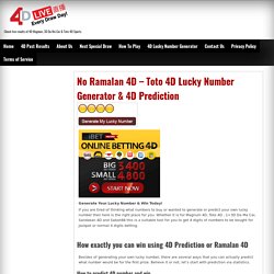 Toto 4D Lucky Number Generator-4D Prediction