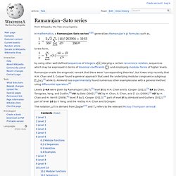 Ramanujan–Sato series