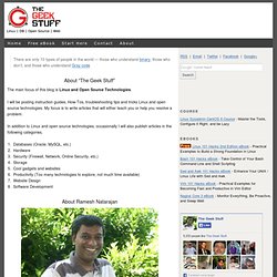 Ramesh Natarajan - The Geek Stuff