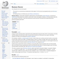Ramsey theory