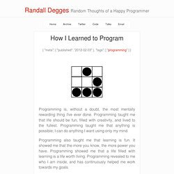How I Learned to Program