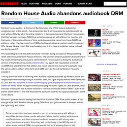 Random House Audio abandons audiobook DRM