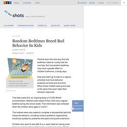 Random Bedtimes Breed Bad Behavior In Kids : Shots - Health News
