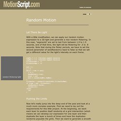 Random Motion