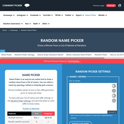 Random Name Picker - Pick a random name / winner