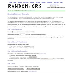 RANDOM.ORG - Password Generator
