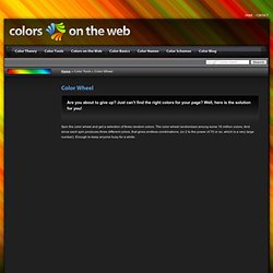 Color Wheel - Random Color Scheme Generator - Colors on the Web