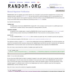 RANDOM.ORG - Manual Signature Verification