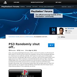 PS3 Randomly shut off..