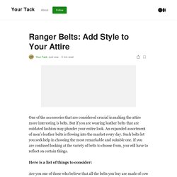Ranger Belts: Add Style to Your Attire