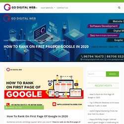 How To Rank On First Page Of Google in 2020