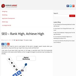 SEO – Rank High, Achieve High