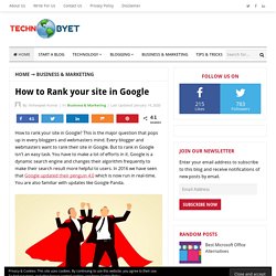 How to Rank your site in Google – Technobyet