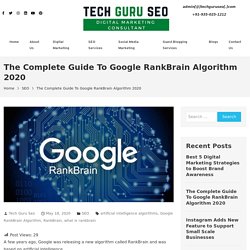 The Complete Guide To Google RankBrain Algorithm 2020 - TechGuruSeo