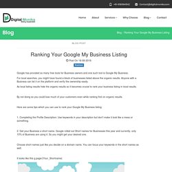 Ranking Your Google My Business Listing