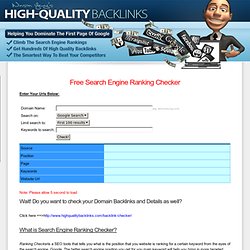 Search Engine Ranking Tool