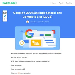 Google Ranking Factors: The Complete List