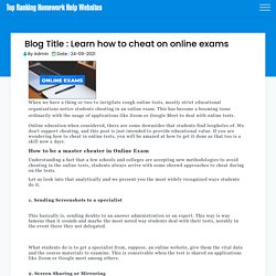 Learn how to cheat on online exams
