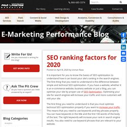 SEO ranking factors for 2020