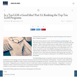 Is a Tax LLM a Good Idea? Part 3.1: Ranking the Top Tax LLM Programs. - Tax Attorney Orange County