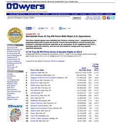 Public Relations Agency Rankings by O'Dwyer's Public Relations News