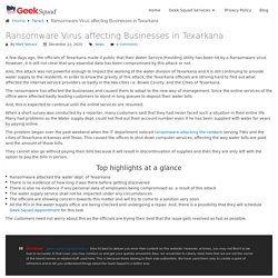 Ransomware virus affecting businesses in Texarkana