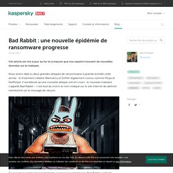 Bad Rabbit : une nouvelle épidémie de ransomware progresse
