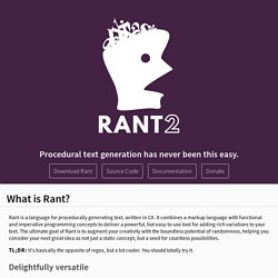 Rant - Procedural Text Generation for .NET/Mono
