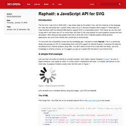 Raphaël: a JavaScript API for SVG