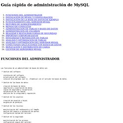 Guía rápida de administración de MySQL