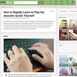 How to Rapidly Learn to Play the Acoustic Guitar Yourself