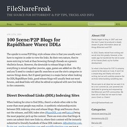 100 Scene/P2P Blogs for RapidShare Warez DDLs