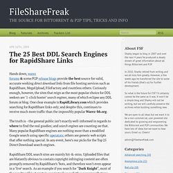 The 25 Best DDL Search Engines For RapidShare Links