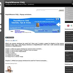 RapidWeaver FAQ - Popup windows