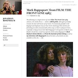 Mark Rappaport [from FILM: THE FRONT LINE 1983]