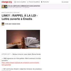 LINKY : RAPPEL À LA LOI - Lettre ouverte à Enedis