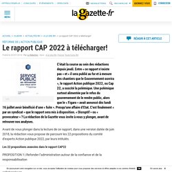 Le rapport CAP 2022 à télécharger!