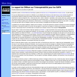Le rapport du CNNum sur l'interopérabilité pour les GAFA