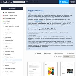 Rapport de stage : exemple, page de garde ou PDF sur YouScribe