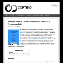 Rapport CORTECS CNOMK : l’ostéopathie crânienne à l’épreuve des faits