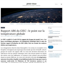 2021 - Rapport AR6 du GIEC : le point sur la température globale